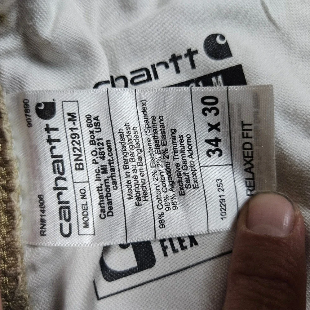 Carhartt‎ Mens Rugged Flex Relaxed Fit Canvas Work Pants Beige 34x30